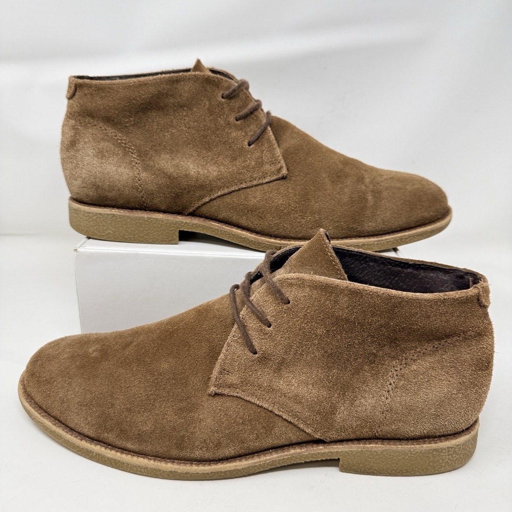 Aiden & Mason Suede Chukka Boots Men's 10.5 Tan Brown Leather Lace Up Crepe Sole
